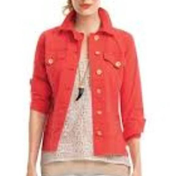 CAbi Jacket Women XS Taylor Utility Ruffle Back Long Sleeve Pockets Style #727 - Picture 1 of 9